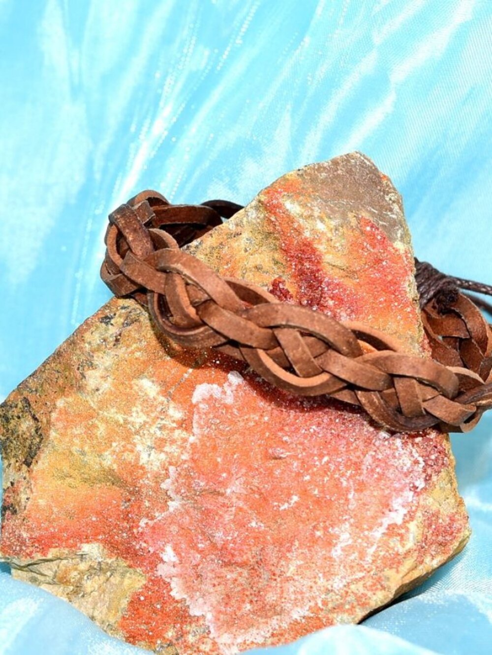 Weathered Celtic Braid Sliding Tie Leather Bracelet Mens Rustic Brown Gift Ready